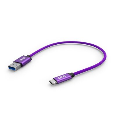 Cable Trenzado USB-A a USB-C de Carga Rápida y Transferencia de Datos - 25cm
