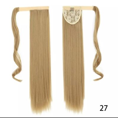 30 pouces Blonde Long Straight Ponytail Extensions de Cheveux Synthétiques pour Femmes
