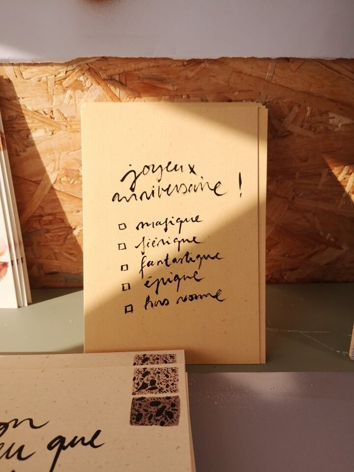 Cartolina calligrafica "Lista dei compleanni"