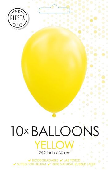 10 Ballons 12" jaune 2