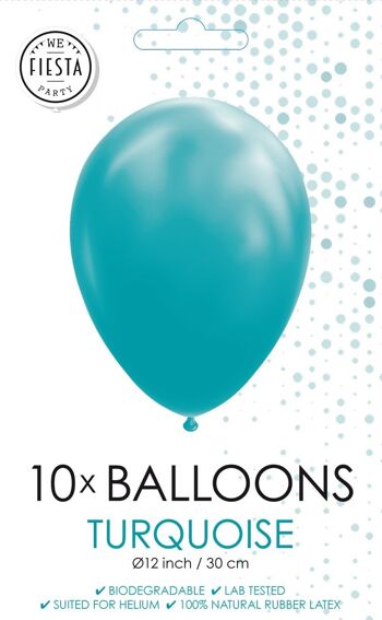 10 Ballons 12" turquoise 2