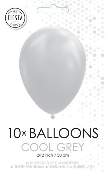 10 Ballons 12" gris froid 2