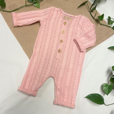 Pink knit jumpsuit