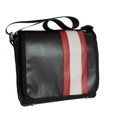 Messenger Bag Stripes black-red