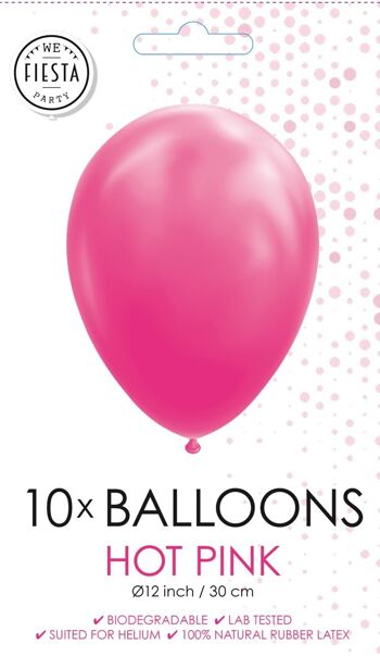 10 Ballons 12" rose vif 2