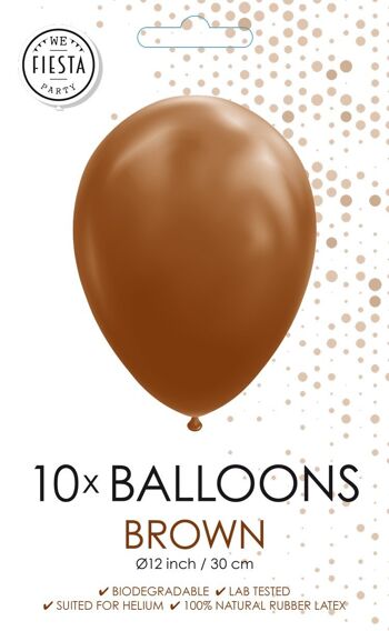 10 Ballons 12" marron 2