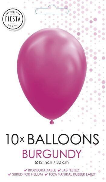 10 Ballons 12" bordeaux 2