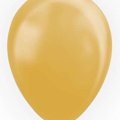 10 Globos 12" oro metalizado