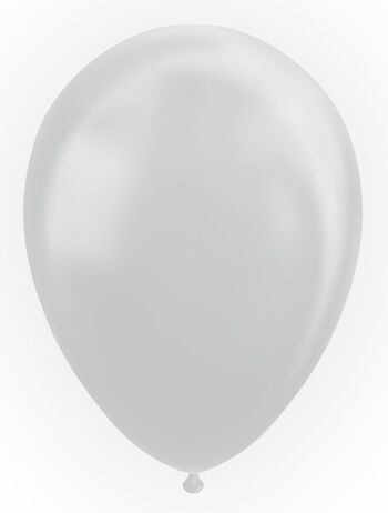 10 Ballons 12" argent métallique 1