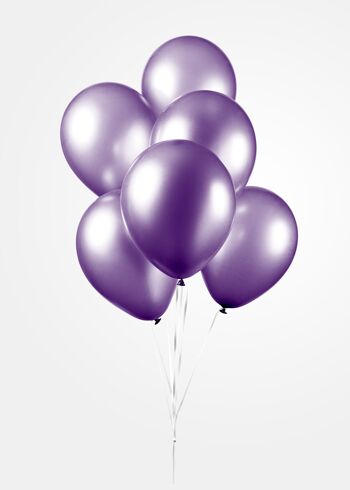 10 Ballons 12" violet métallisé 3