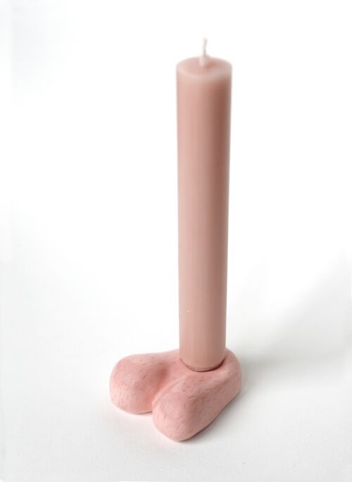 (HAIRY) BALLS candleholder | Pink ( light hair)