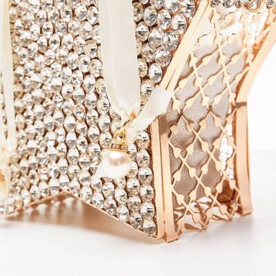 Beigemillion Diamond Rouge Star Evening Bag__