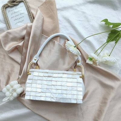 Saint Tropez Marble Sequin Baguette Bag__