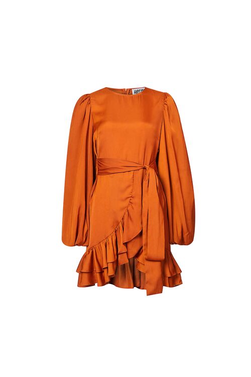 Kravitz Puff-Sleeve Wrap Dress