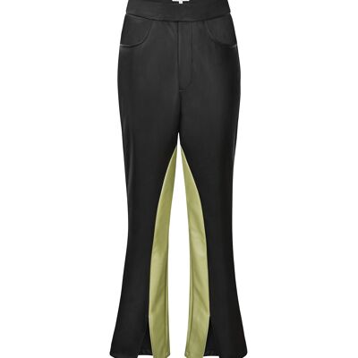 Aida Black Faux-Leather Trouser