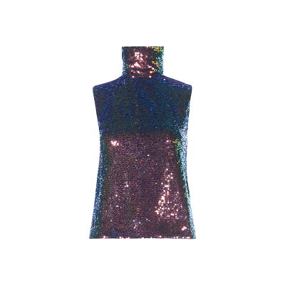 Arial High-Neck Sequin Top