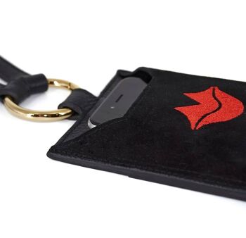 Pochette téléphone TÉLI, noir et rouge 3