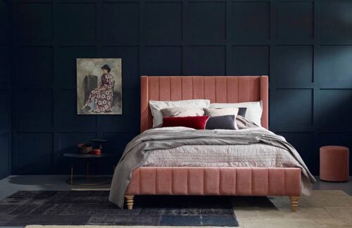Rachel Wingback Upholstered Bed Frame - 6.0FT Super King