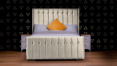 Florence Winged Upholstered Bed Frame - 6.0FT Super King