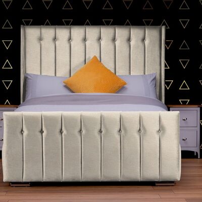 Florence Winged Upholstered Bed Frame - 6.0FT Super King