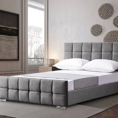 Napoca Cube Upholstered Bed Frame - 6.0FT Super King