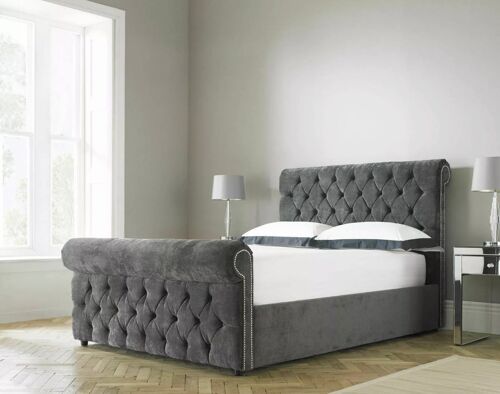 Lusso Chesterfield Upholstered Bed Frame - 4.0FT Small Double