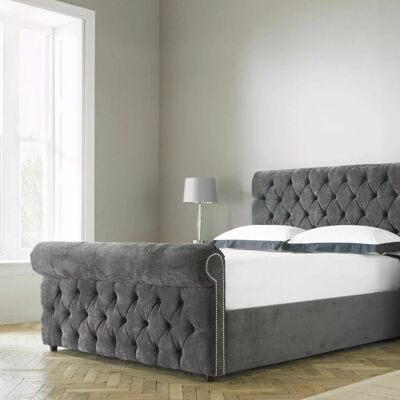 Lusso Chesterfield Upholstered Bed Frame - 4.0FT Small Double