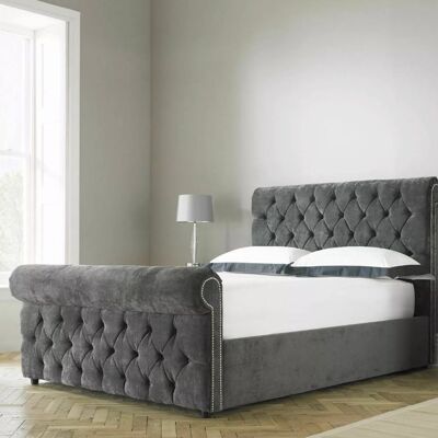 Lusso Chesterfield Upholstered Bed Frame - 4.6FT Double
