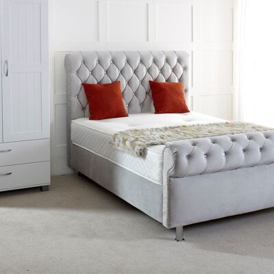 Chesterfield Scroll Upholstered Bed Frame - 3.0FT Single