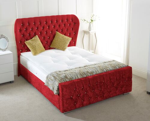 Oxford Wingback Upholstered Bed Frame - 4.0FT Small Double