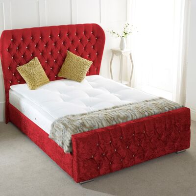 Oxford Wingback Upholstered Bed Frame - 4.6FT Double