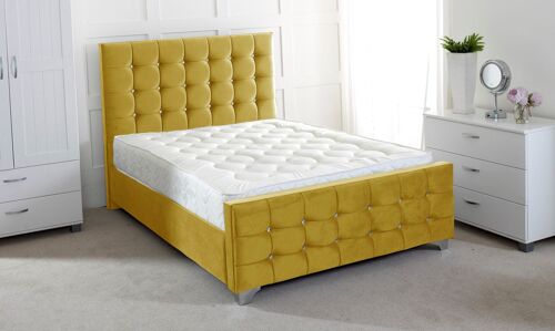 Idrid Cube Upholstered Bed Frame - 4.6FT Double