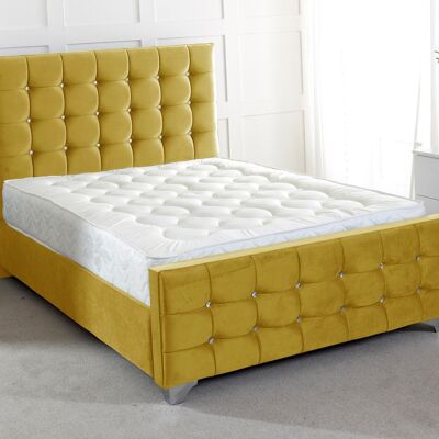 Idrid Cube Upholstered Bed Frame - 5.0FT King Size
