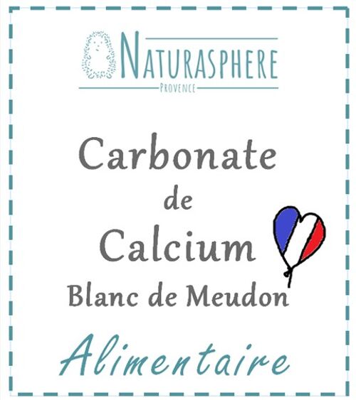 Carbonate de Calcium Alimentaire (Blanc de Meudon) 500 g - sac kraft doublé PP