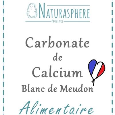 Carbonato de calcio comestible (Blanc de Meudon) 500 g - bolsa de papel kraft forrado de PP