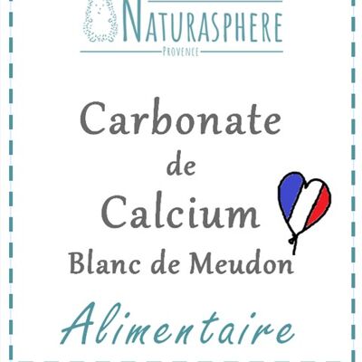 Carbonato de calcio comestible (Blanc de Meudon) 500 g - bolsa de papel kraft forrado de PP