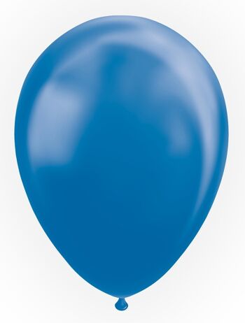 10 Ballons 12" bleu métallique 1