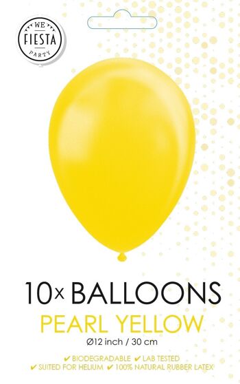 10 Ballons 12" jaune perle 2