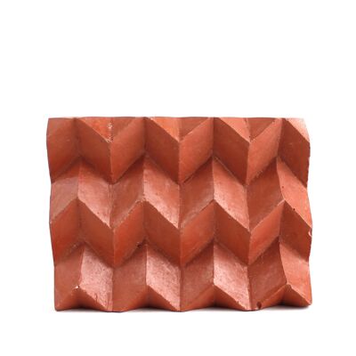 terracotta zig zag soap dish