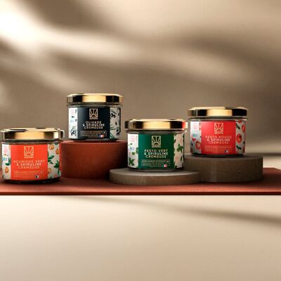 Discovery pack (4 jars offered) - Sauces and spreads with fresh spirulina