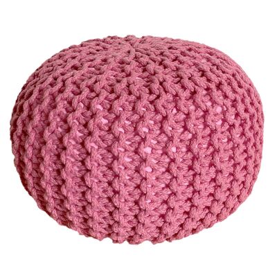 Pouf Ø 55 cm pouf in maglia sgabello sgabello piscina giardino interno ed esterno lavabile rosa pallido