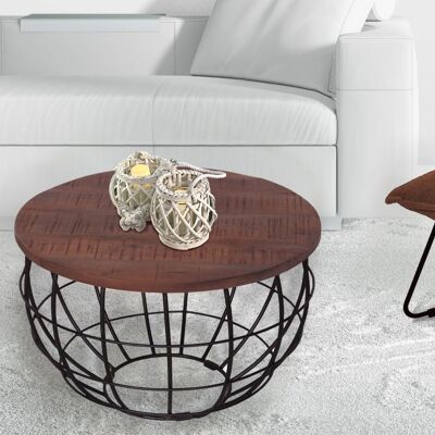 Coffee table ø 55 cm living room table round side table sustainable London metal wire frame grid