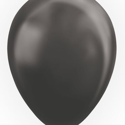 10 Ballons 12" noir métallique