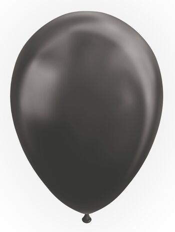 10 Ballons 12" noir métallique 1