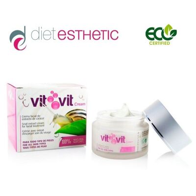 VIT VIT - Crema Viso 100% Puro Estratto di Lumaca - Per Tutti i Tipi di Pelle, 50 ml