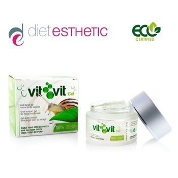 VIT VIT - Gel visage 100% extrait d'escargot - Pour peaux sensibles et grasses, 50 ml