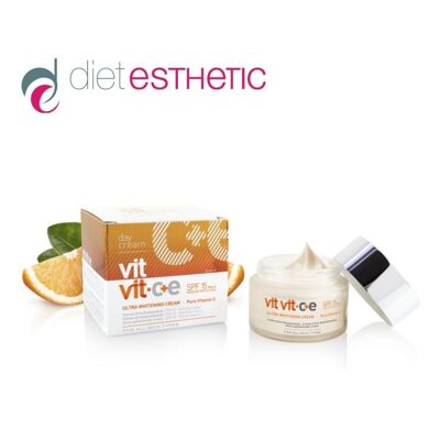 VIT VIT C+E - Crème Visage Quotidienne Ultra Blanchissante à la Pure Vit. C et FPS 15, 50 ml