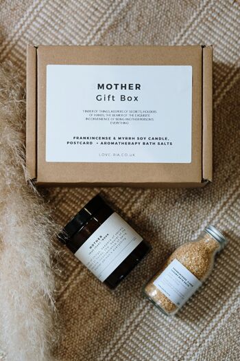 Coffret Cadeau pour Maman avec Bougie Parfumée 180ml & Encens & Sels de Bain Or - Encens & Myrrhe 2