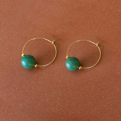 Gemstone agate hoops earring