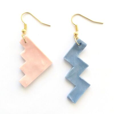 Boucles d'oreilles en plastique recyclé Zigzag